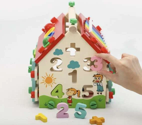 Multifunkčný drevený edukačný domček pre deti House Wood