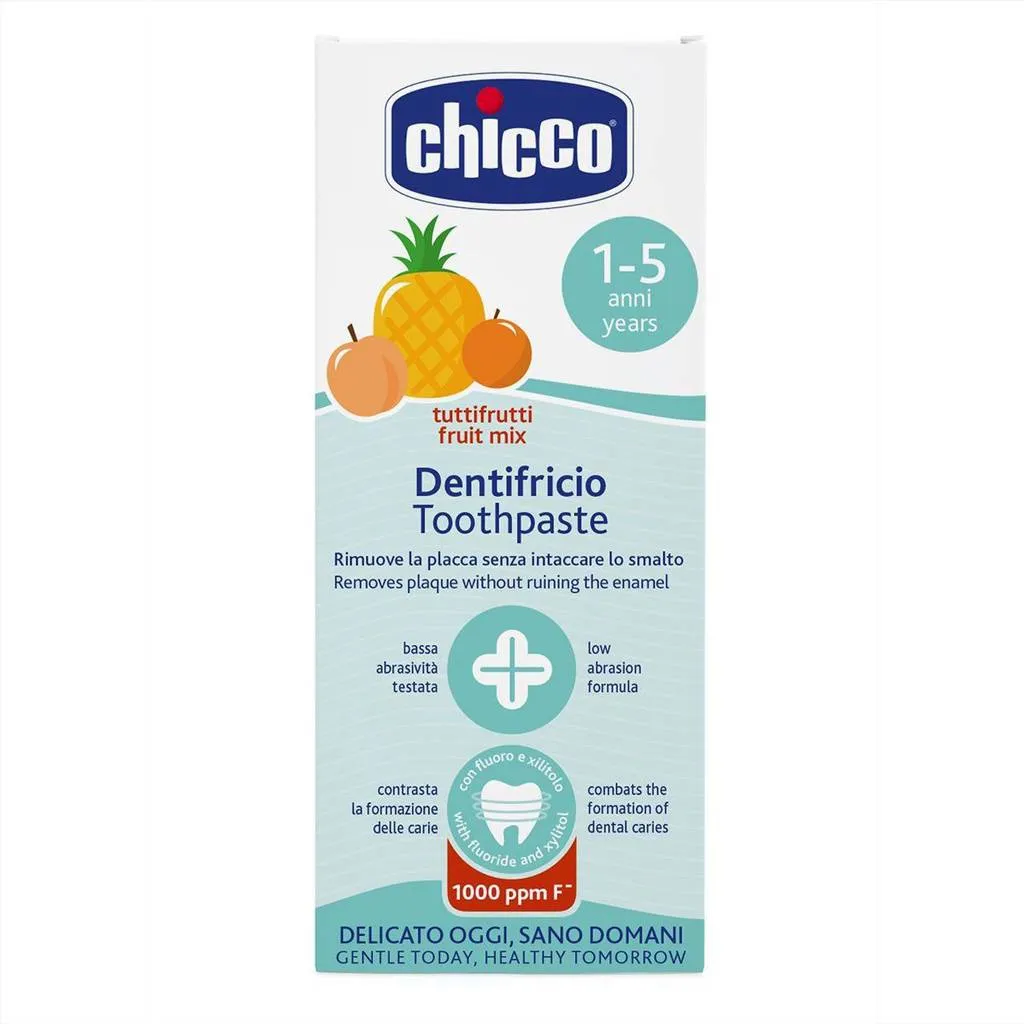 CHICCO Pasta zubná Ovocný mix s fluórom 50ml, 1-5r 1×50 ml, zubná pasta