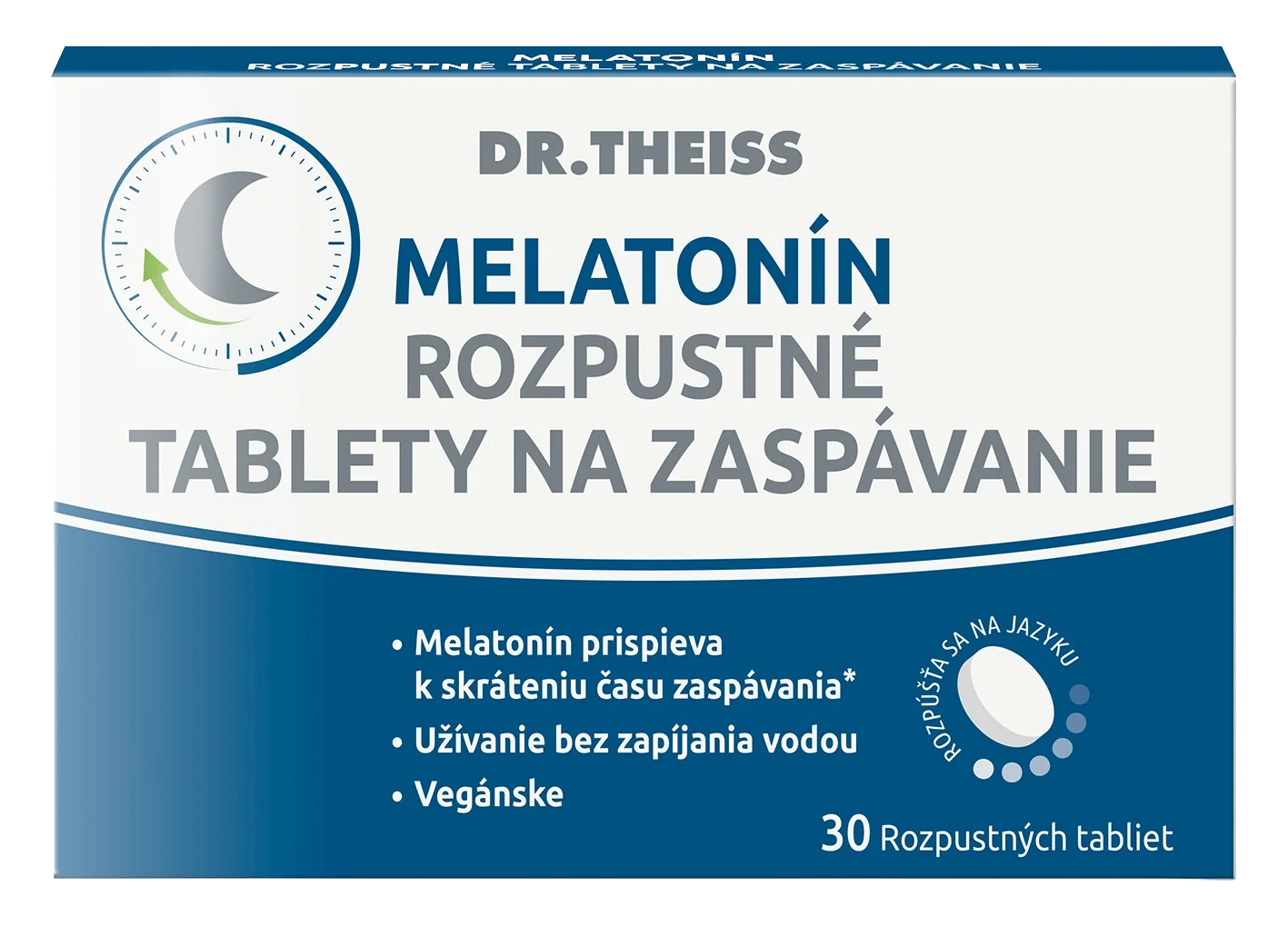 DR.THEISS Melatonín tablety na zaspávanie 1×30 tbl, tablety na zaspávanie