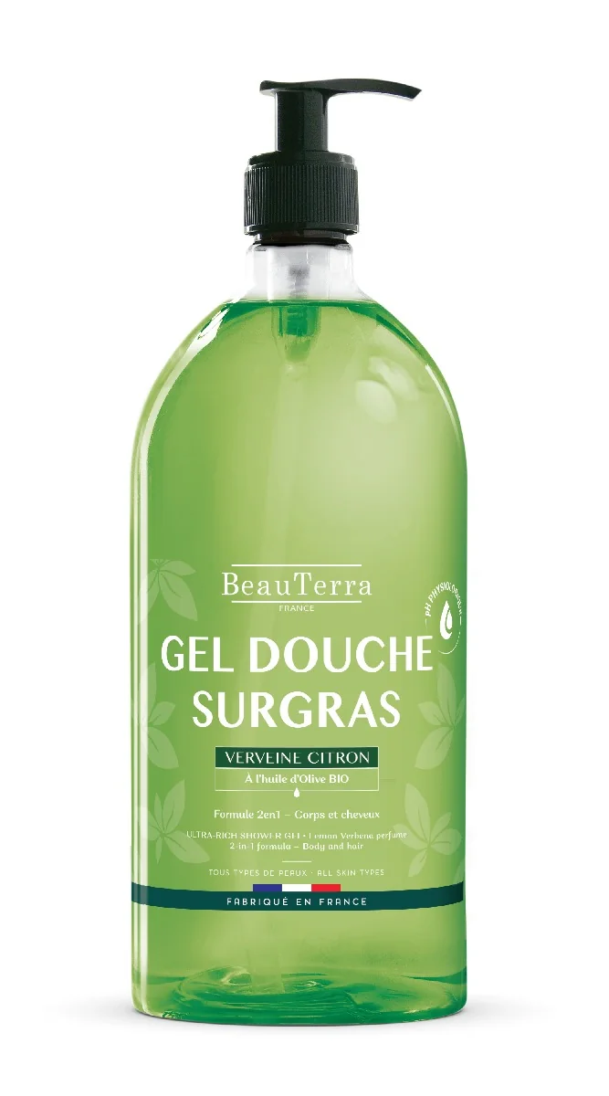 Ultra Výživný sprchový gél - Verbena citrón - 1L 1×1000 ml, výživný sprchový gél 2v1 pre telo aj vlasy s vôňou Citrón&Verbena