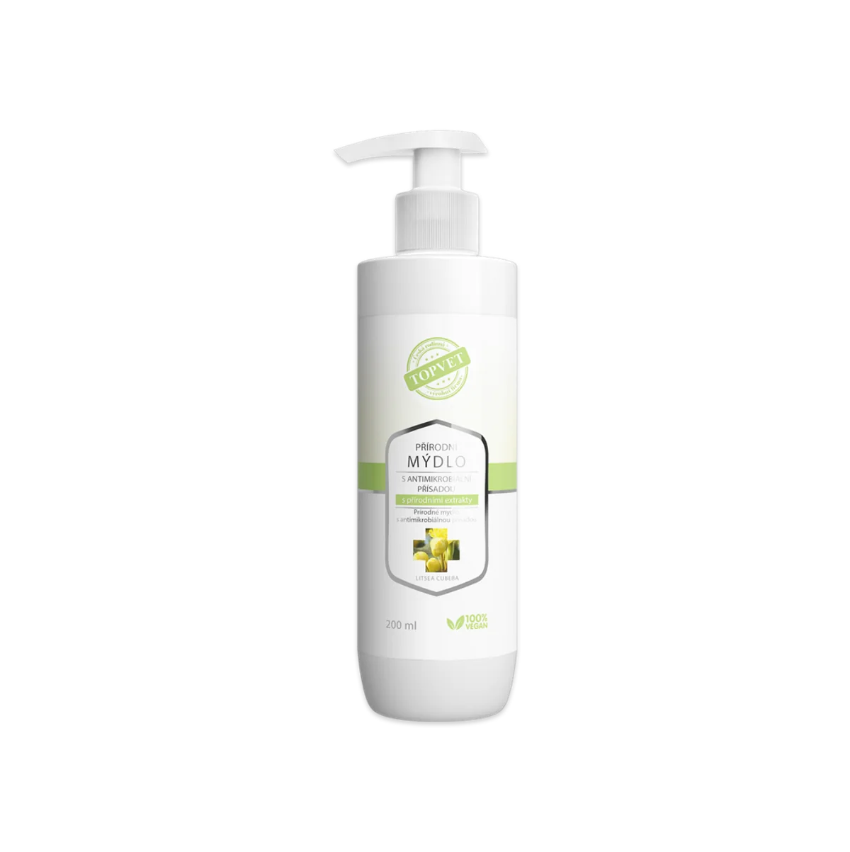 Prírodné mydlo s antimikrobiálnou prísadou s prírodnými extraktmi 200 ml – Green idea