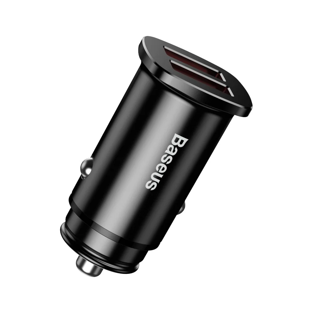 Baseus Square 2x USB QC 3.0 autonabíjačka, čierna