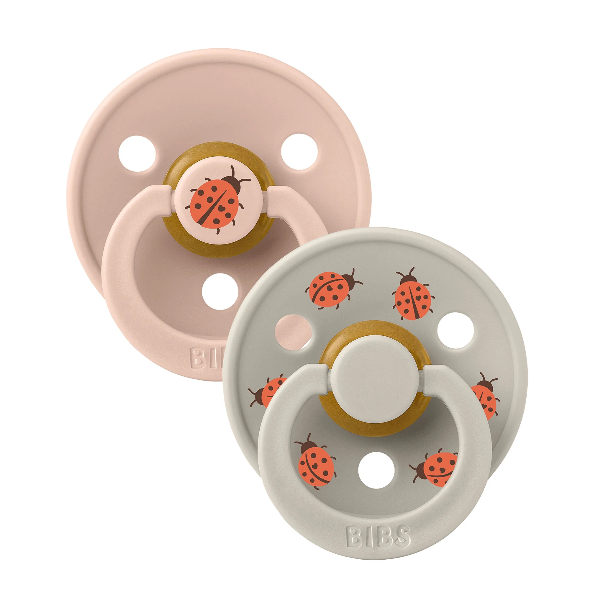 BIBS STUDIO Colour Ladybug cumlíky z prírodného kaučuku 2ks veľkosť 1 - Blush Mix