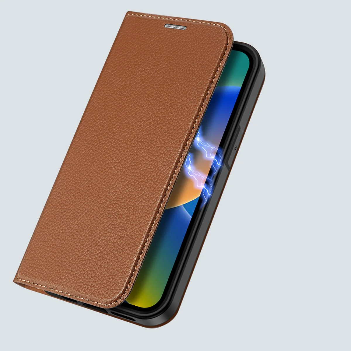 Dux Ducis Skin X2 knižkové kožené puzdro na iPhone 14 Plus, hnedé