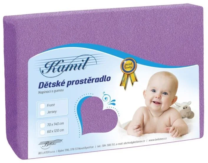 Detské prestieradlo FROTÉ 70x140 019 fialová K2 1×1 ks, detské prestieradlo