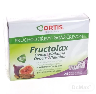Fructolax Ovocie a vláknina KOCKY 1×24 ks, ovocie a vláknina