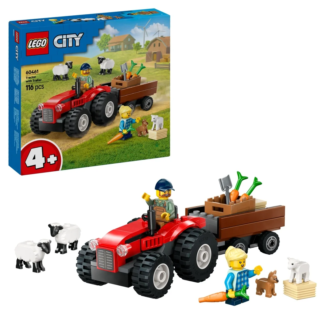 LEGO® City 60461 Červený traktor s prívesom a ovcami