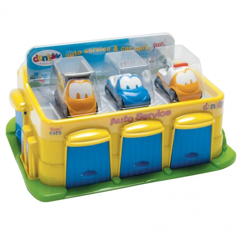 DANTOY fun Cars autoservis s 3 autíčkami 4ks 12m+