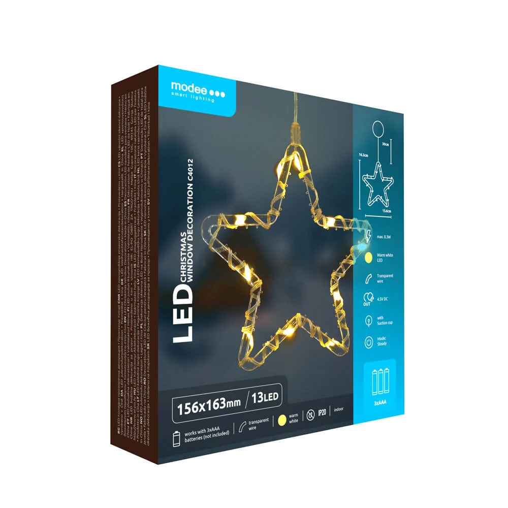 Modee Lighting LED dekorácia do okna C4012 hviezda