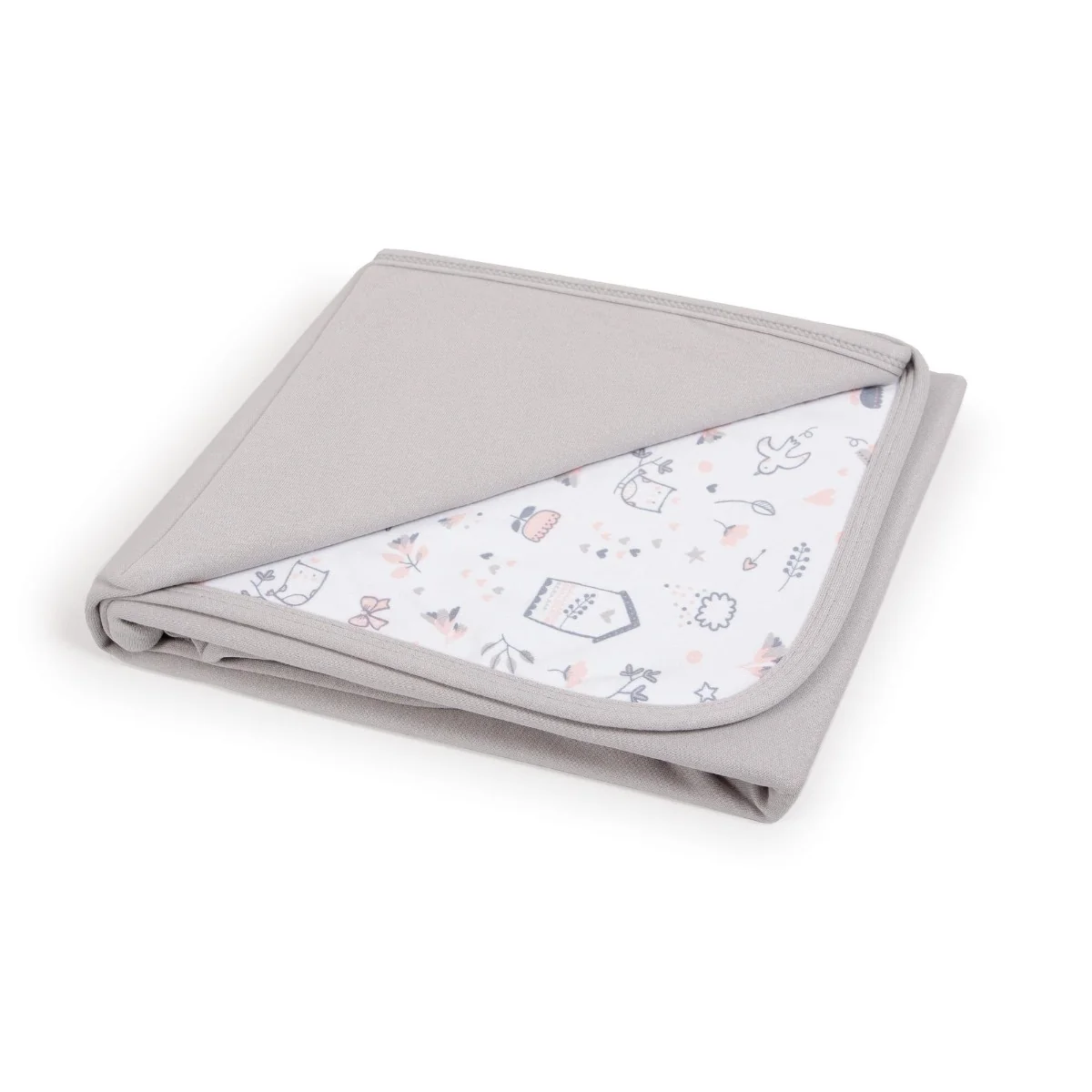 CEBA Deka detská 90x100 Light grey+Bird World 1×1 ks, vzorovaná