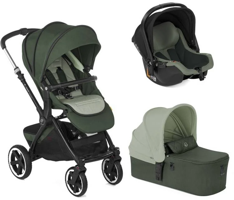 JANÉ Kočík kombinovaný Crosslight + korba Micro BB + autosedačka Koos i-size Forest Green 1×1 ks, kočík