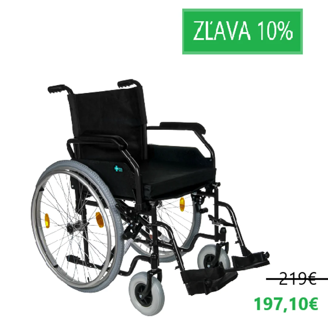 REHAFUND RF-1/51/PU/CZA CRUISER vozík invalidný šírka 51cm, čierny, pevné kolesá
