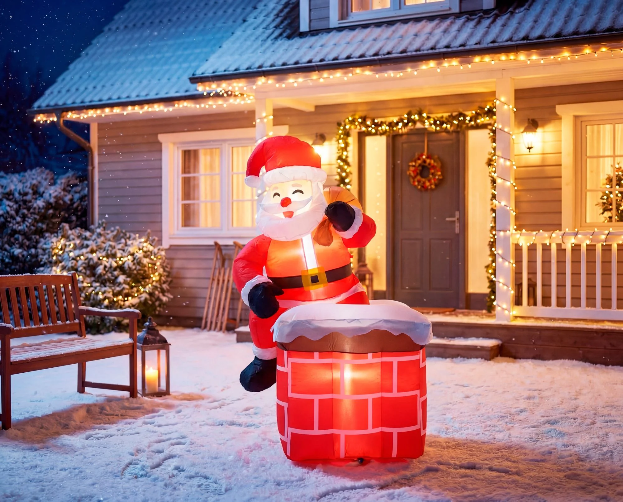 MagicHome vianočný LED Santa, 1 ks 3 LED studená biela, IP44, 1,2 m