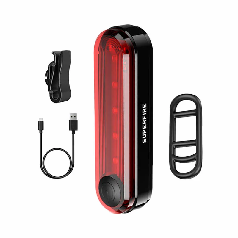 Superfire BTL01 svetlo na bicykel 230mAh, čierne/červené