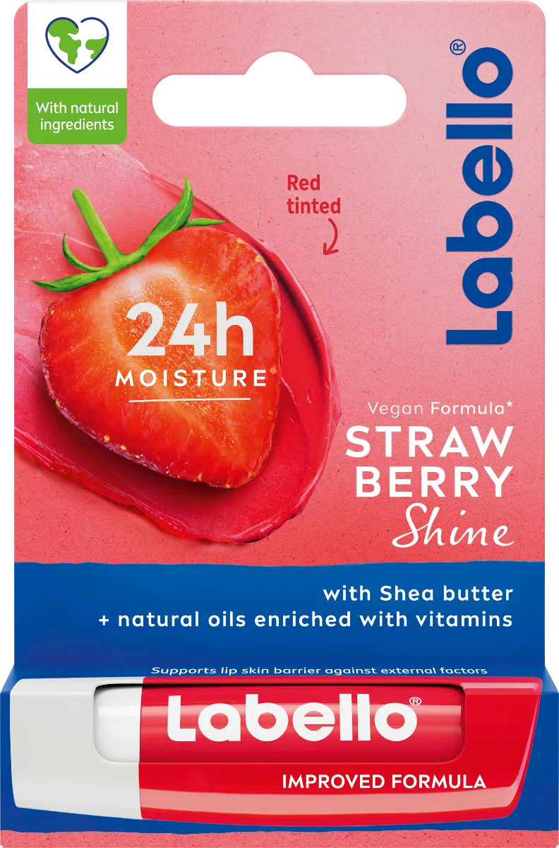 Labello STRAWBERRY SHINE 4×8 g, tónovací balzam na pery