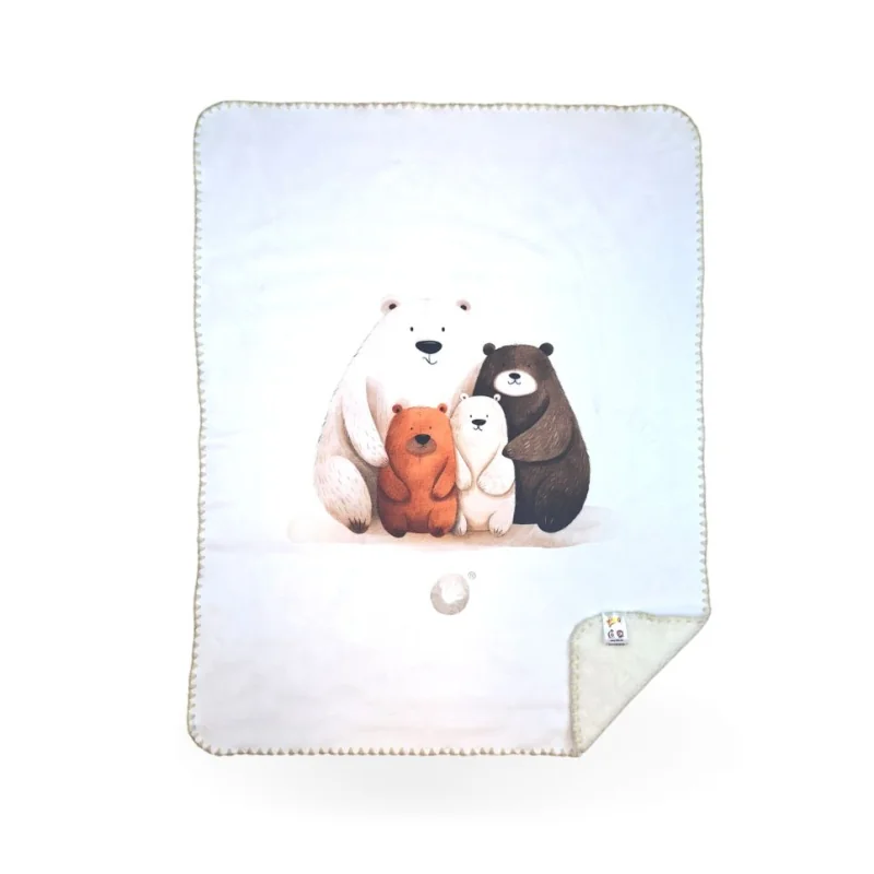 XKKO LUX Španielska detská deka - Bear Family, 75x100