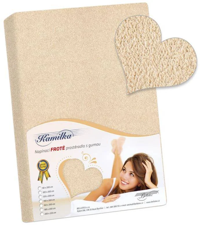 Froté prestieradlo 180x200 015 sv. béžová K6 1×1 ks, posteľná plachta