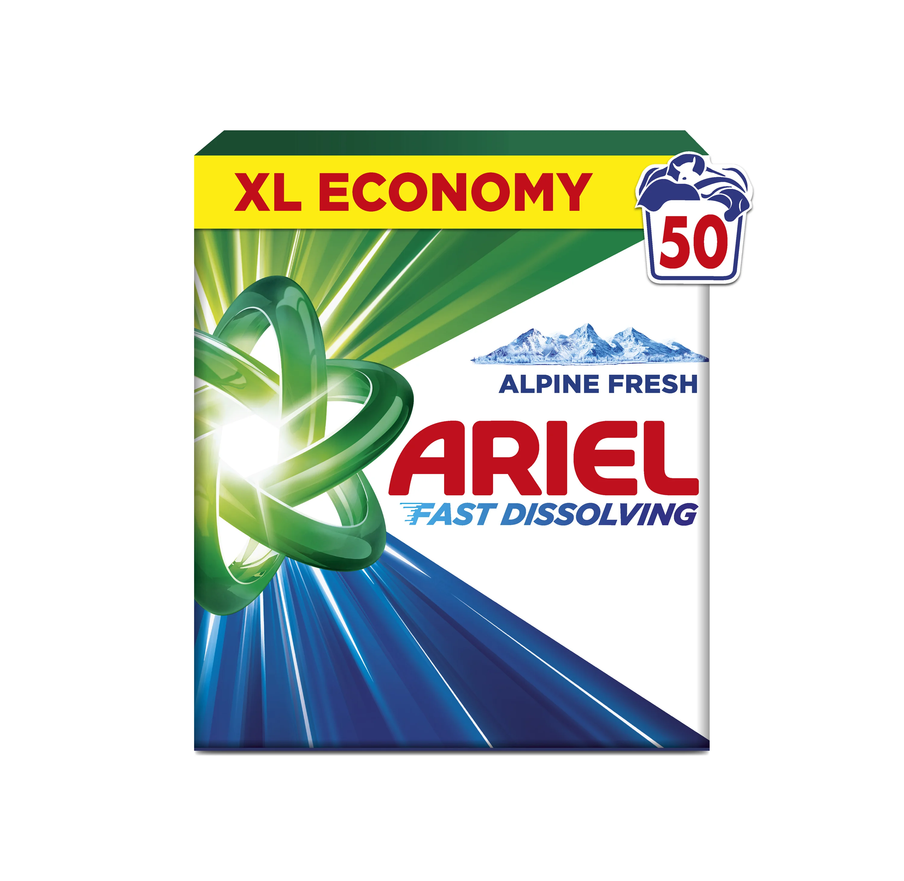Ariel Alpine Fresh prášok na pranie, 50 praní 2750 g