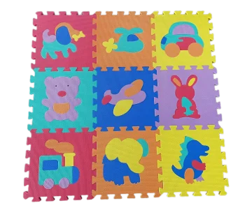 FOAM MASTER TRADING Penová podložka zvieratká a dopravné prostriedky 1×9 ks, penové puzzle