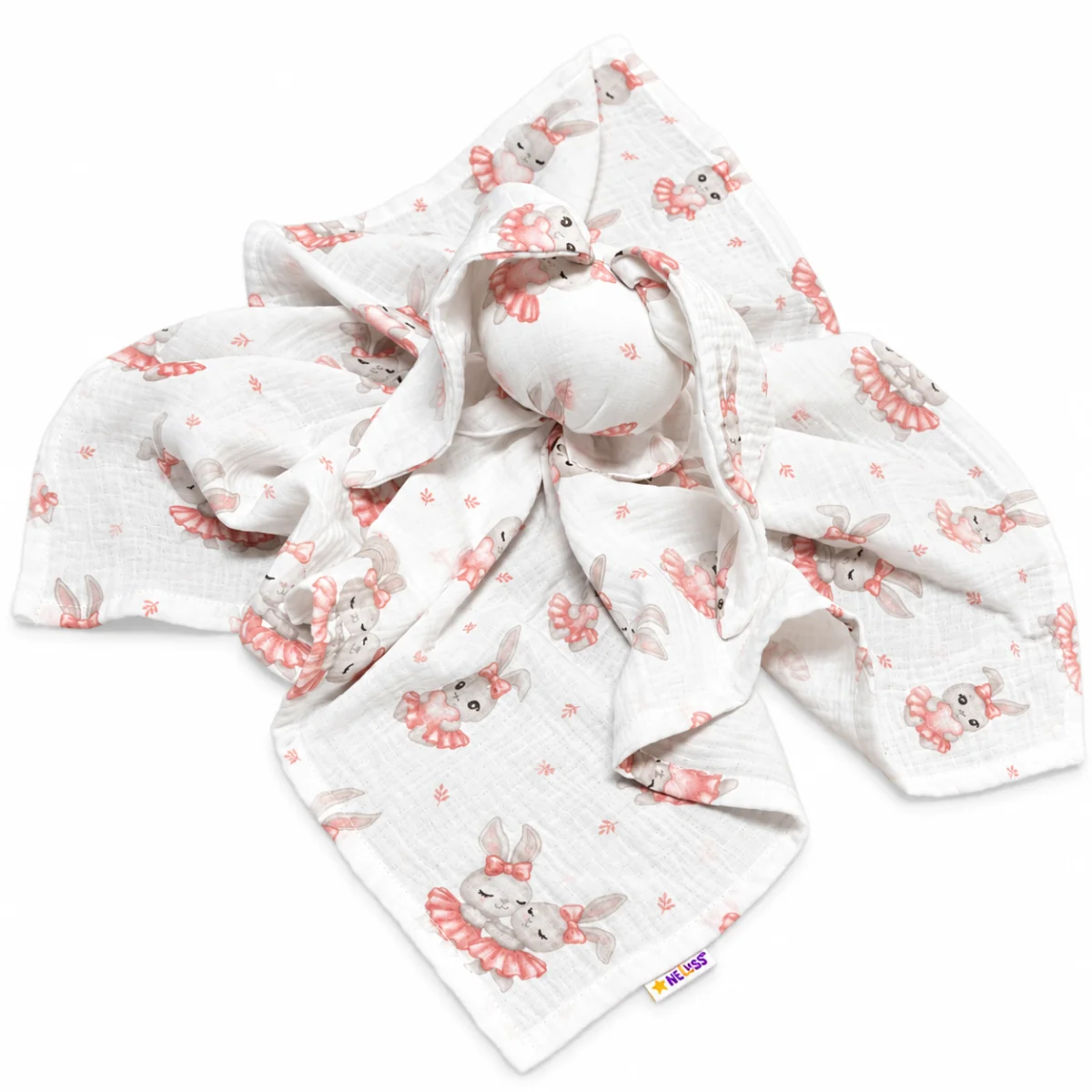 Mušelínová plienka, maznáčik, prítulníček Bunny, Králičkovia, ružová