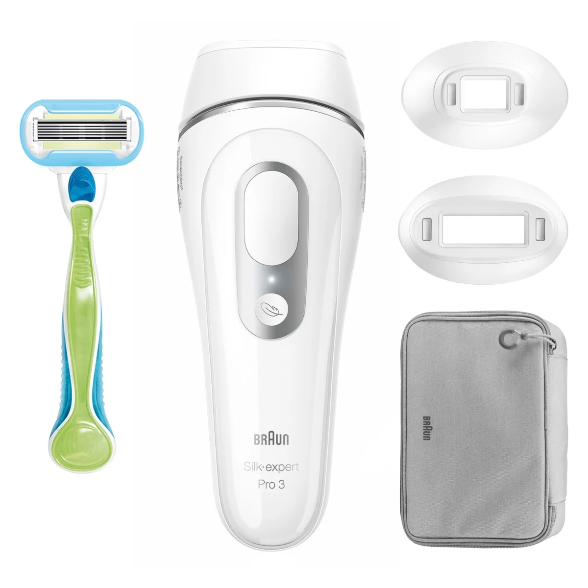 Braun IPL Silk·expert Pro 3, Odstraňovanie Chĺpkov v Pohodlí Domova, S Puzdro, 2 Hlavice, PL3122 1×1 ks, epilátor