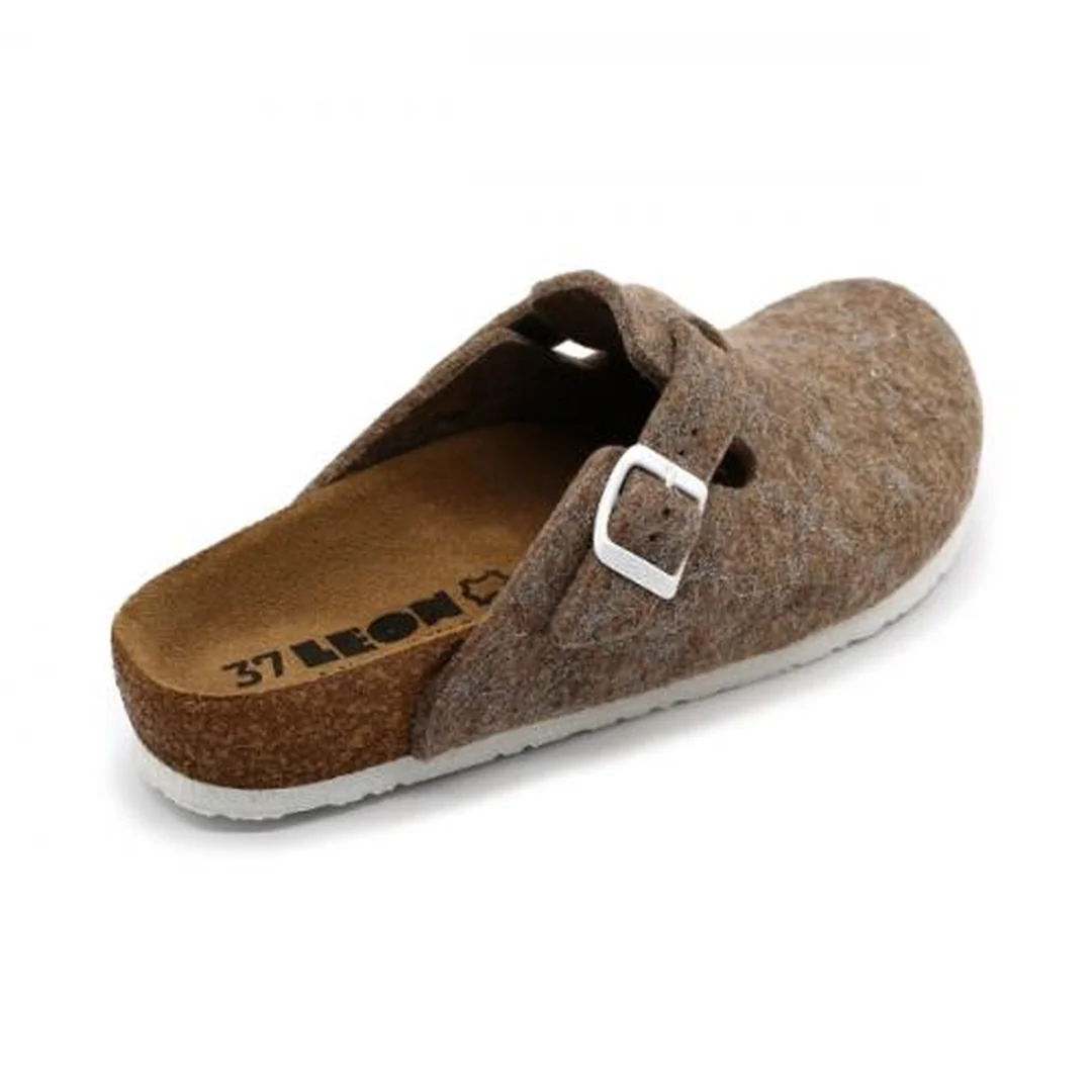 LEON 4260 Dámske zdravotné korkové teplé papuče Hnedé 38 - 24,5cm, hnedá, 2,0 cm