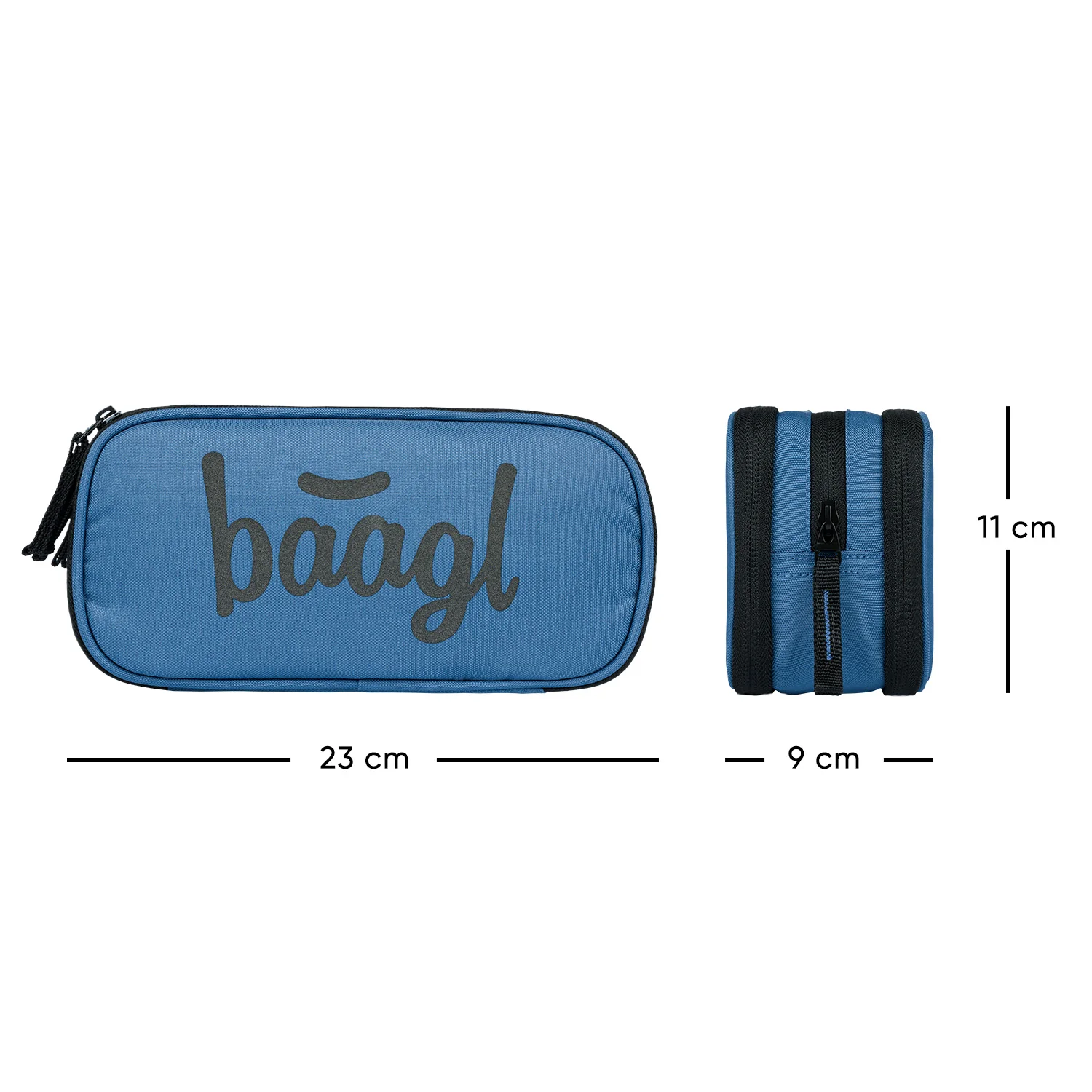 Baagl študentský peračník Ocean Blue, trojkomorový modrý, puzdro