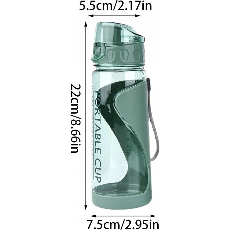 Livefy fľaša na vodu Fitcup 600 ml, zelená