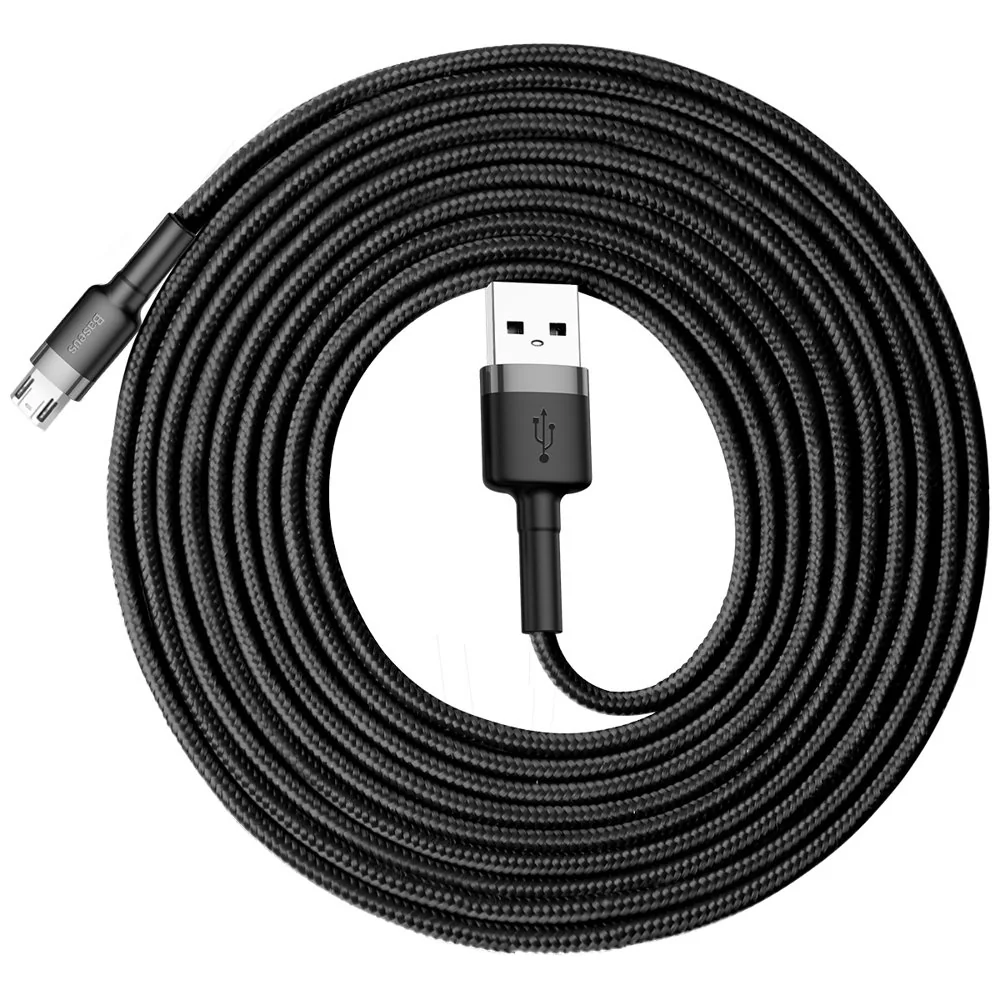 Baseus Cafule kábel USB / Micro USB 2A 3m, čierny/sivý