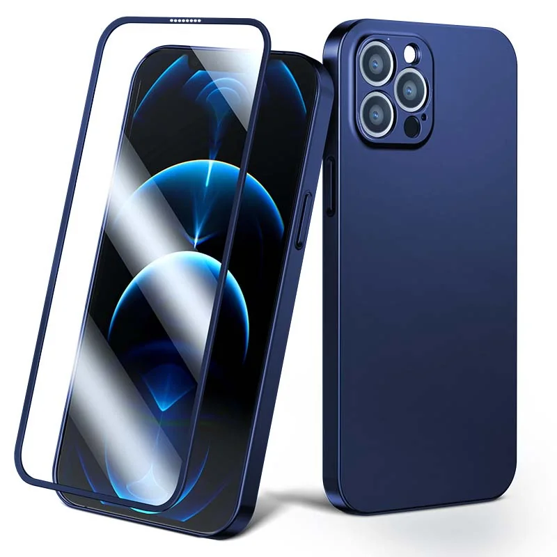 Joyroom 360 Full Coverage kryt na iPhone 13 Pro Max + ochranné sklo, modrý odrý