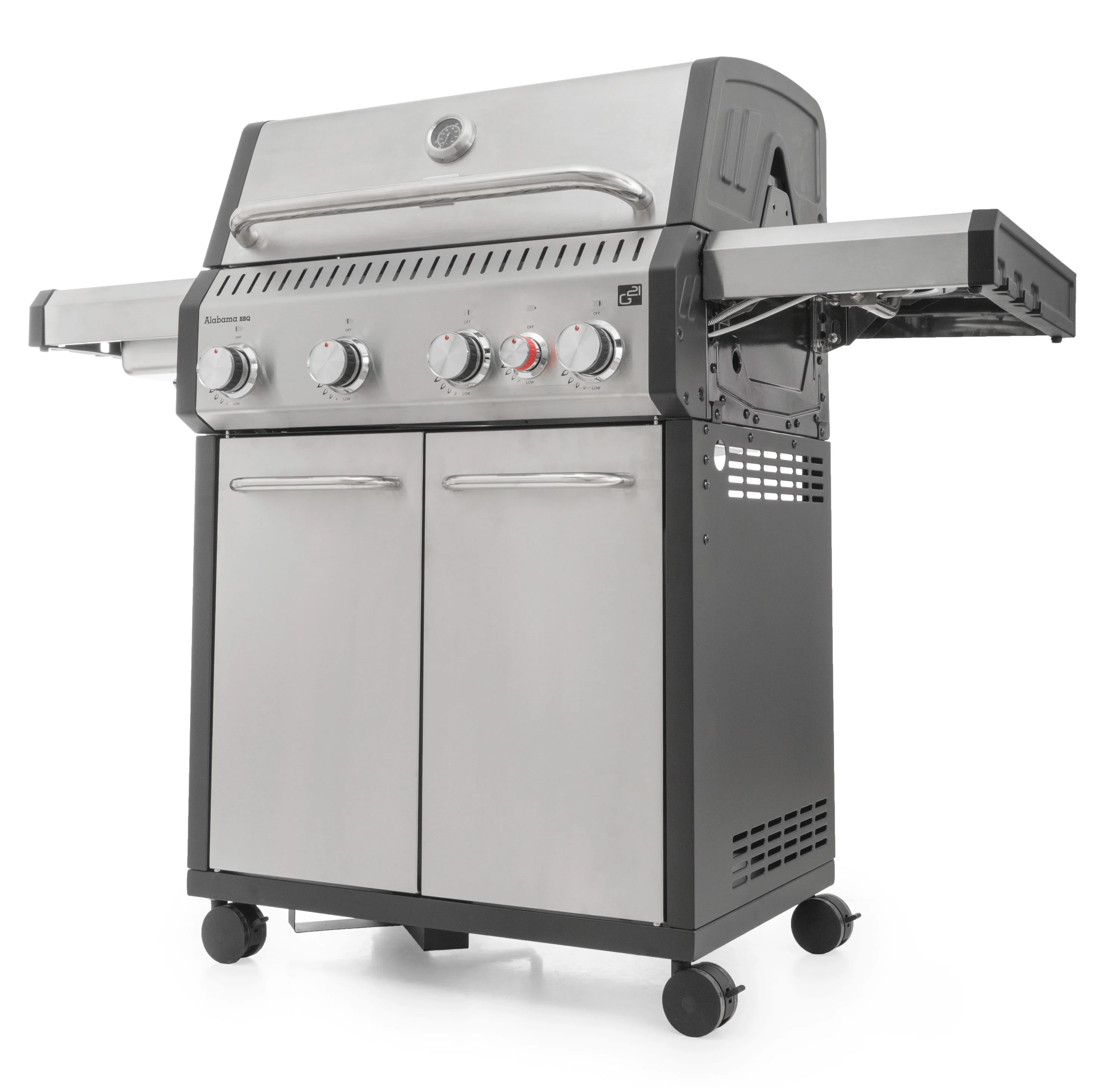 Plynový gril G21 Alabama Silver BBQ Premium Line Alabama Silver BBQ Premium Line, 5 horákov + zdarma redukčný ventil GAH-BBQ4ALAB-SV