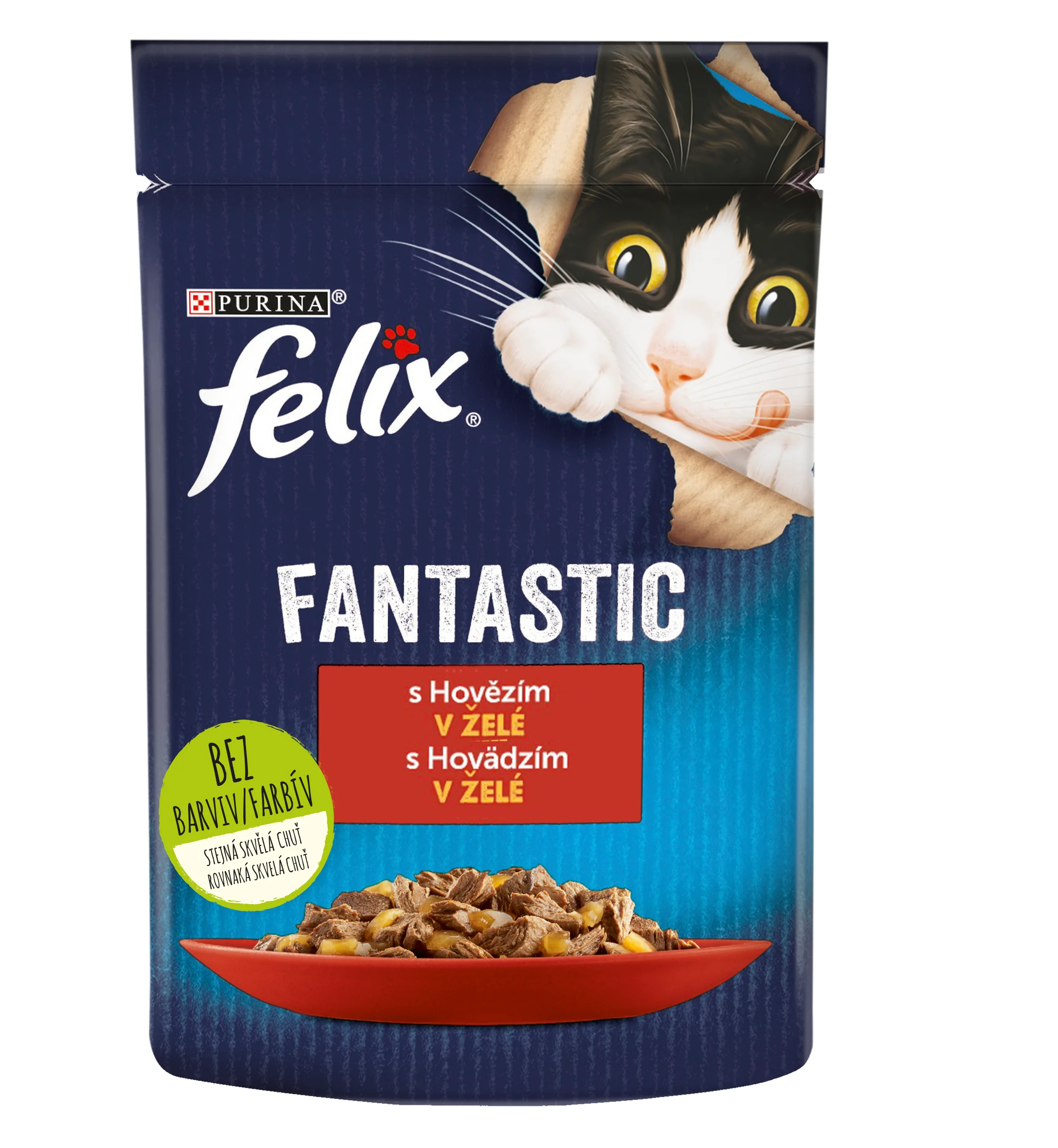Felix Fantastic kapsičky pre mačky hovädzie v želé 85 g 85 g
