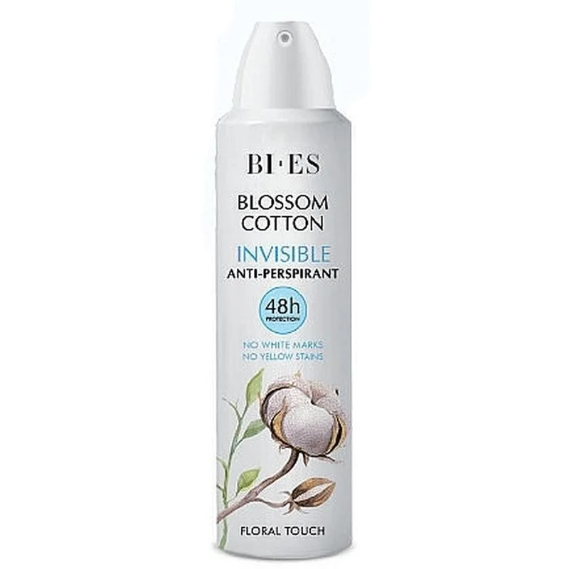 BI-ES Blossom Cotton Invisible antiperspirant sprej 48h pre ženy 150 ml