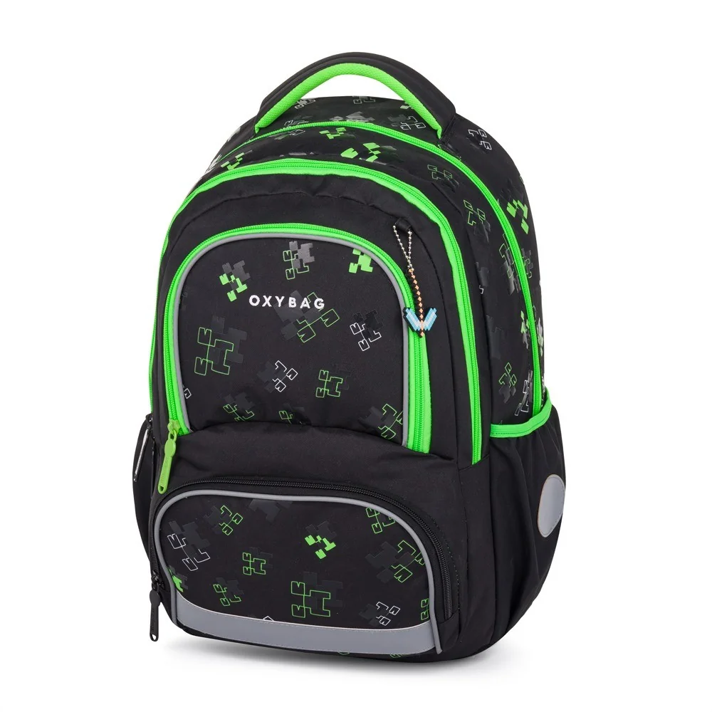 Školský batoh OXY NEXT Green Cube zelený, ergonomický