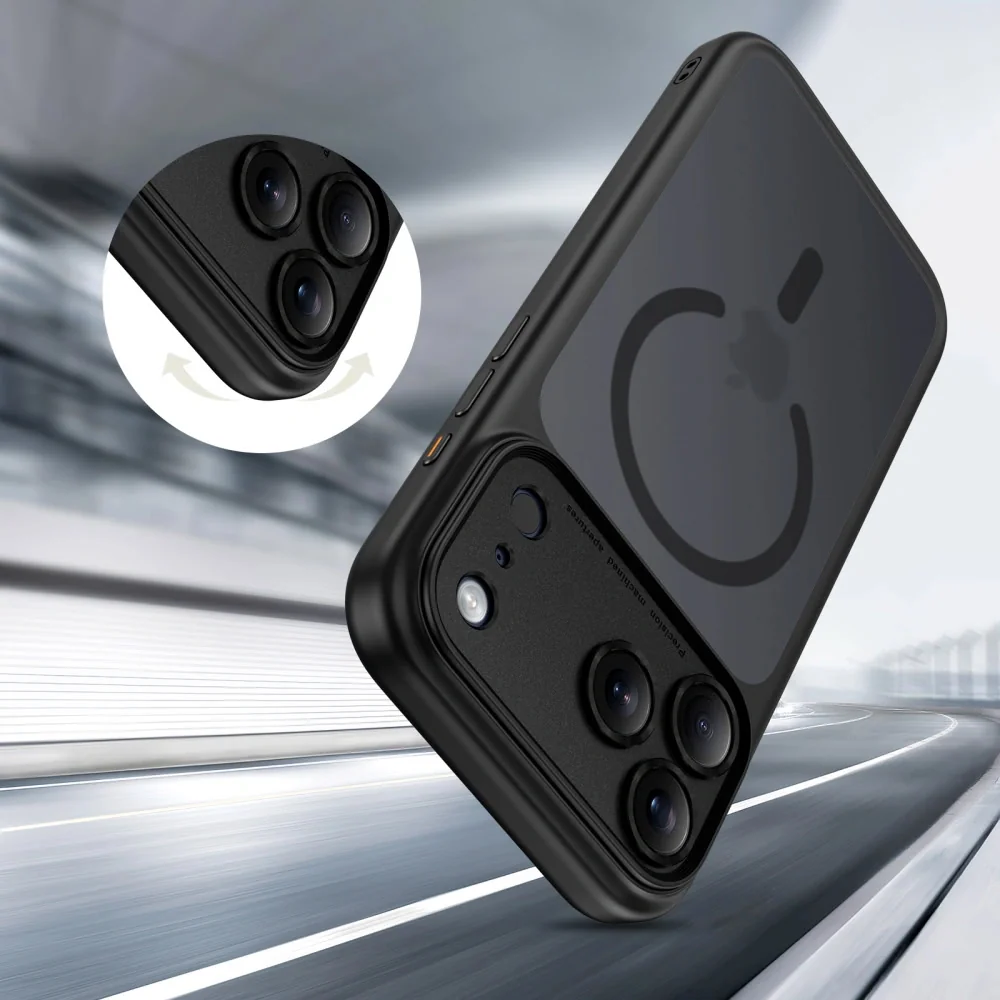 Tech-Protect MagPeak MagSafe CC kryt na iPhone 17 Pro Max, matný čierny y
