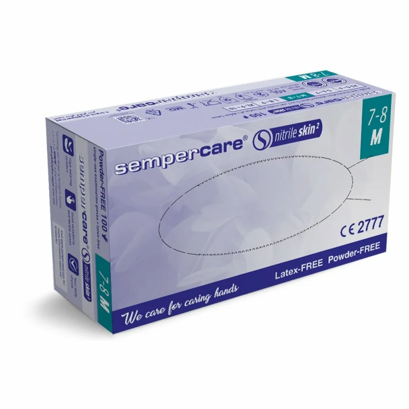 Sempercare SKIN 2 nitrilové rukavice bez púdru M modré 200 ks