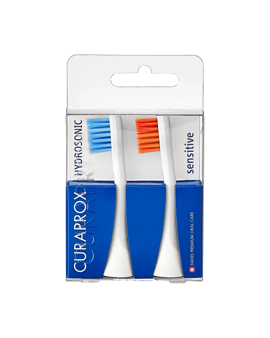 CURAPROX Hydrosonická náhradná hlavica PRO sensitive - modrá/oranžová 2 ks