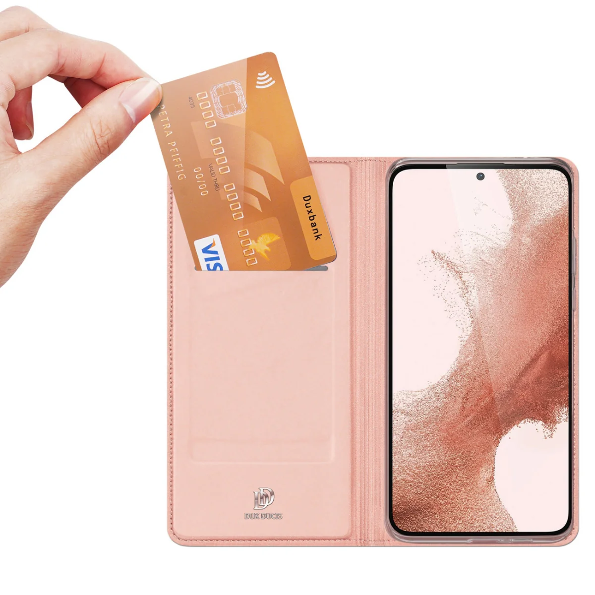 Dux Ducis Skin Pro knižkové kožené puzdro na Samsung Galaxy S23 Plus,ružové ružové