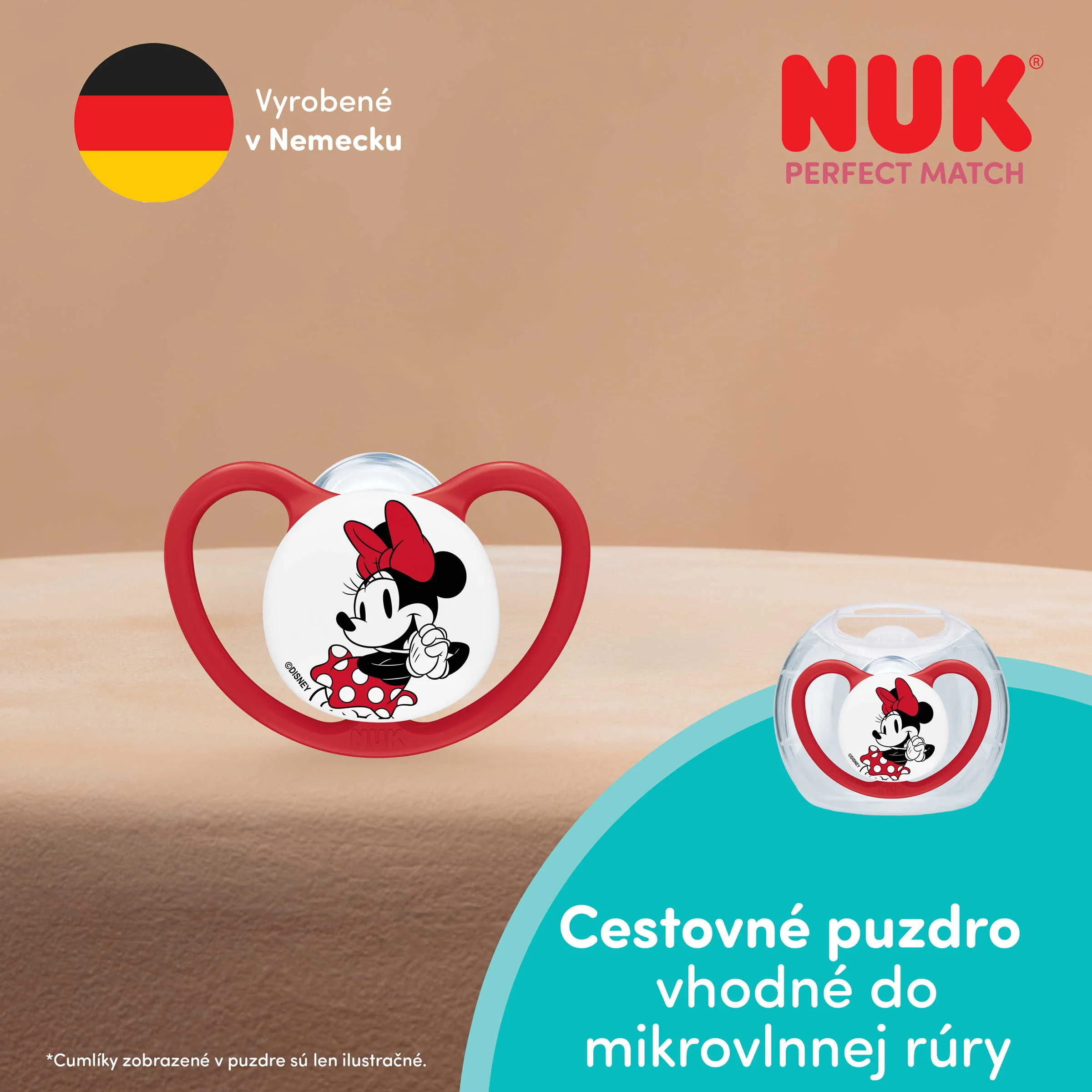 NUK cumlík Perfect Match AIR Mickey RED 0-6m 1 ks