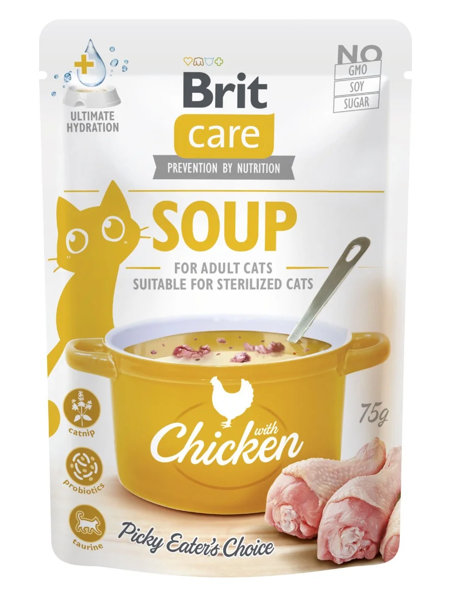 Brit Care Cat Soup s kuracím mäsom 75 g