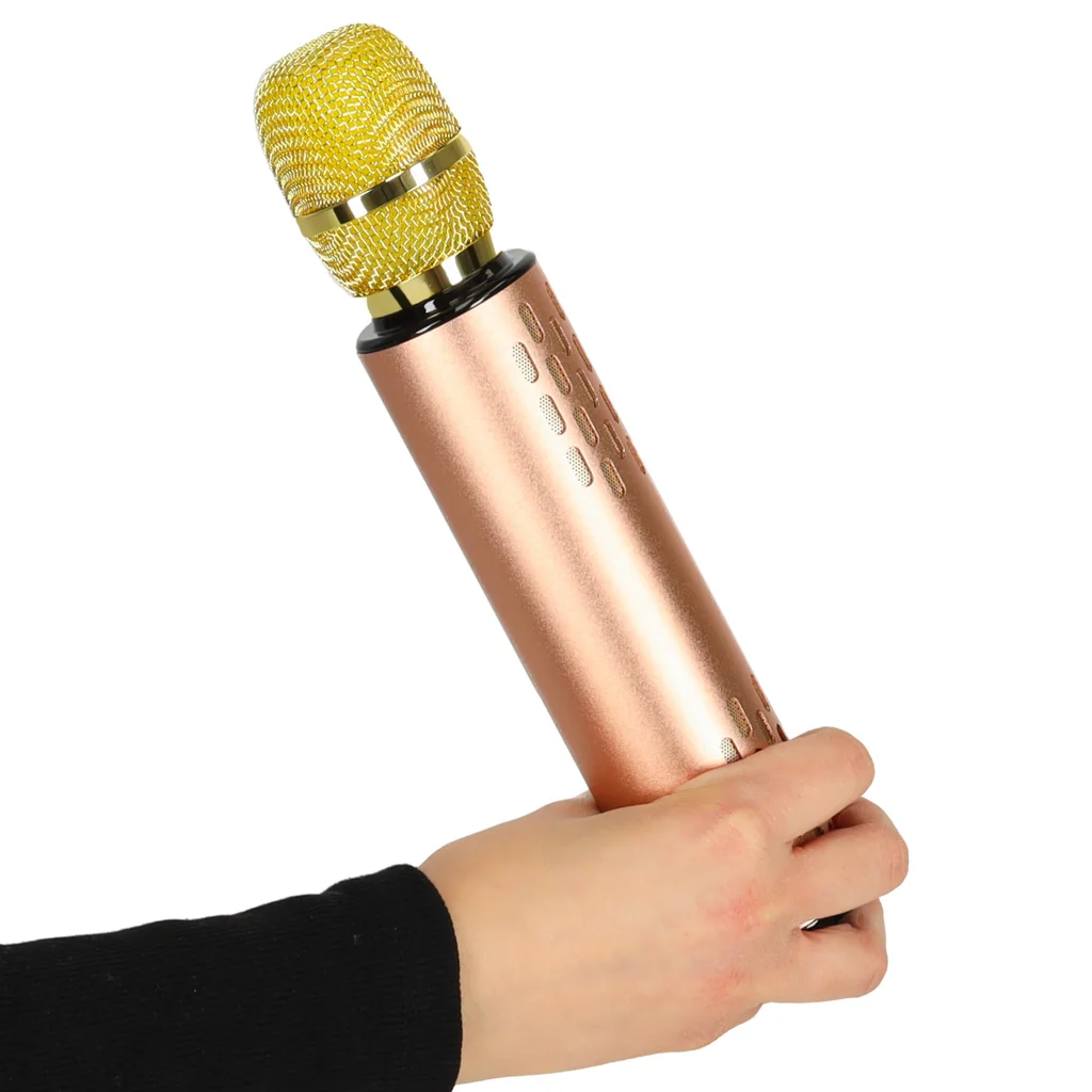 Bezdrôtový karaoke mikrofón detský, Bluetooth, 5 W, zlatý
