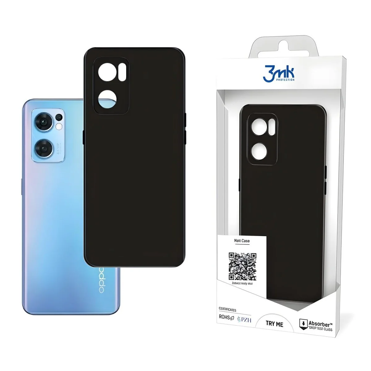 Matt case puzdro pre Oppo Reno7 SE 5G - Čierna Matné čierne, odolné