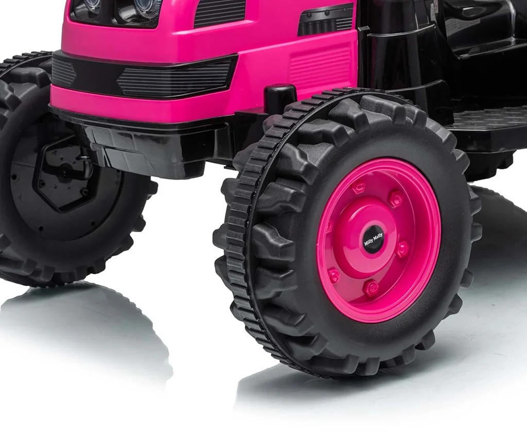 Elektrický traktor s prívesom Milly Mally Farmer ružová , 20C59512
