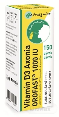 Vitamín D3 Axonia OROFAST 1000 IU 1×30 ml, výživový doplnok