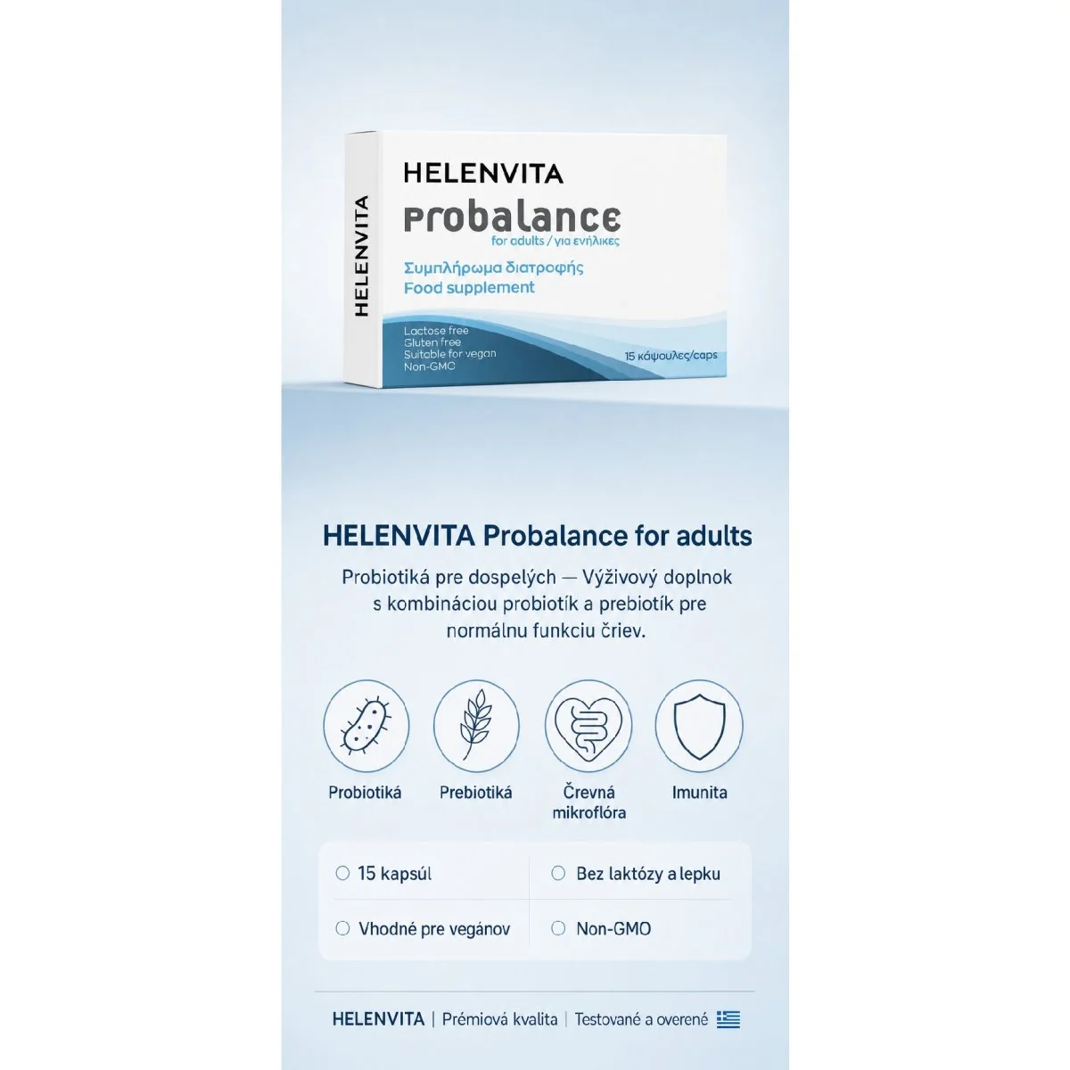 Helenvita Probalance pre dospelých 15 kapsúl 5 probiotických kmeňov