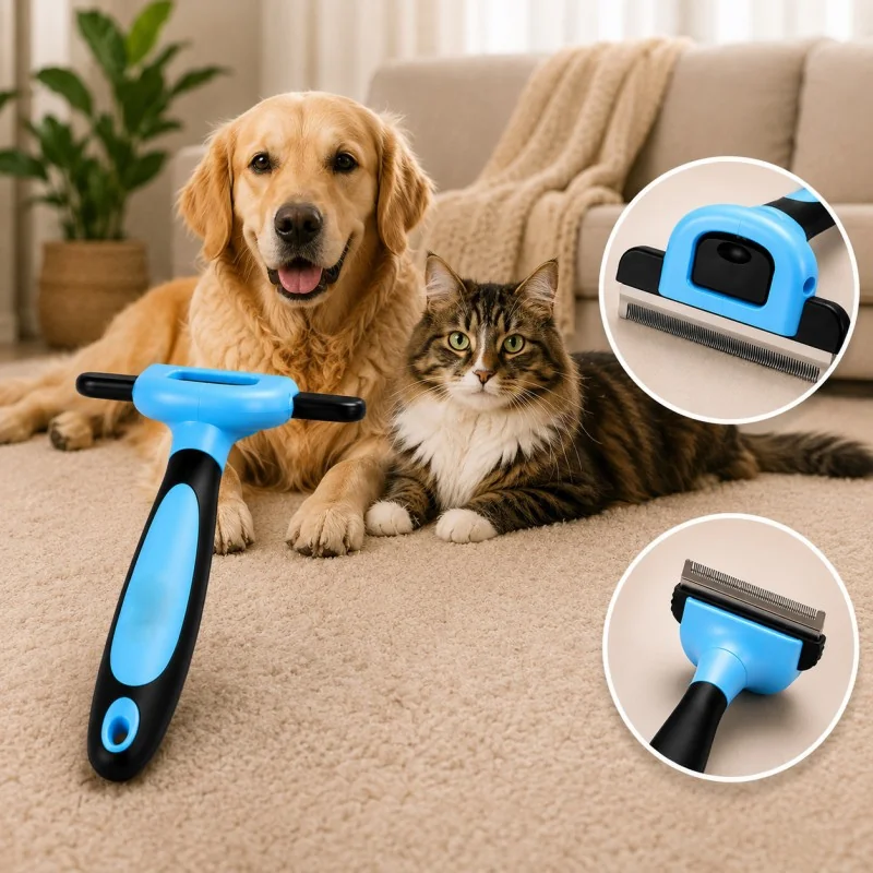 Livefy hrebeň na vyčesávanie srsti Trimmer, modrý