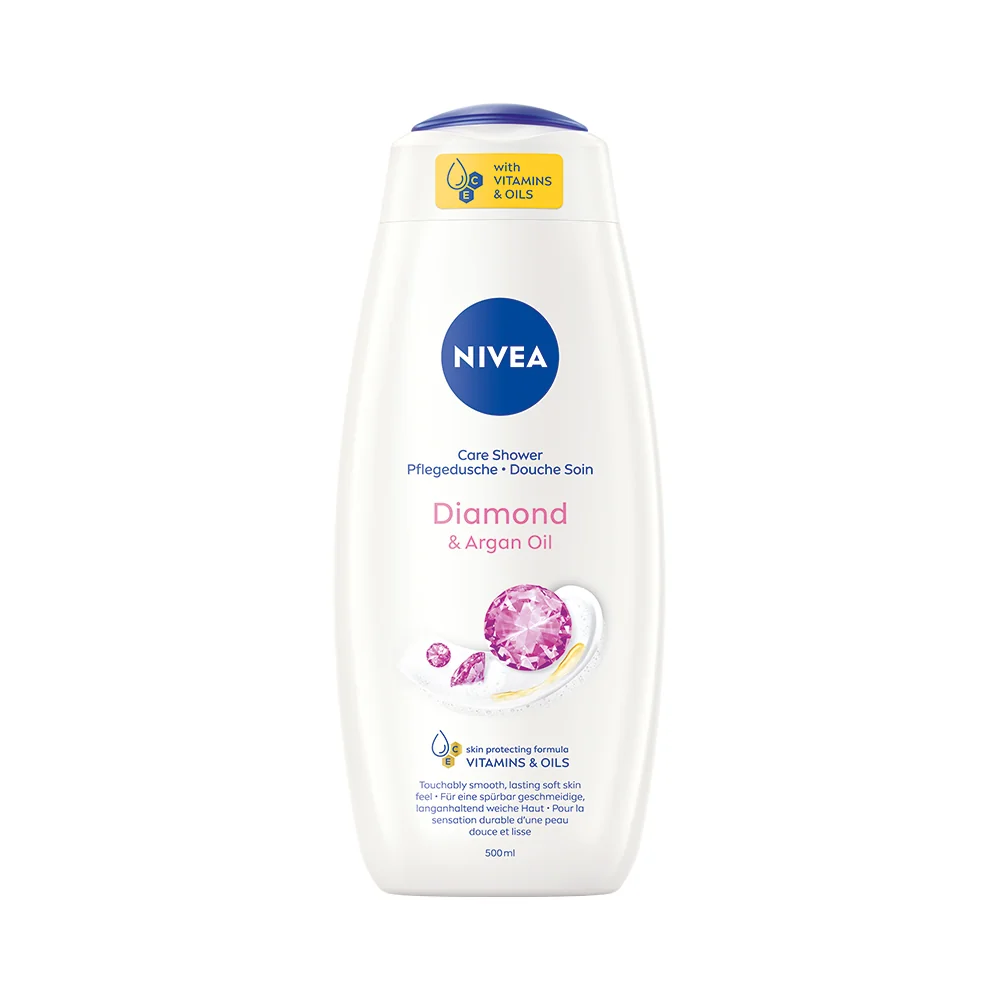NIVEA Sprchový gél DIAMOND & Argan oil 1×500 ml, osviežujúci sprchový gél