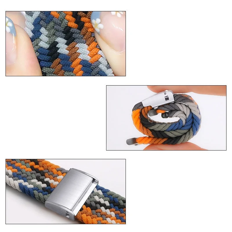 BStrap Nylon Braided remienok na Apple Watch 42/44/45/49mm, green