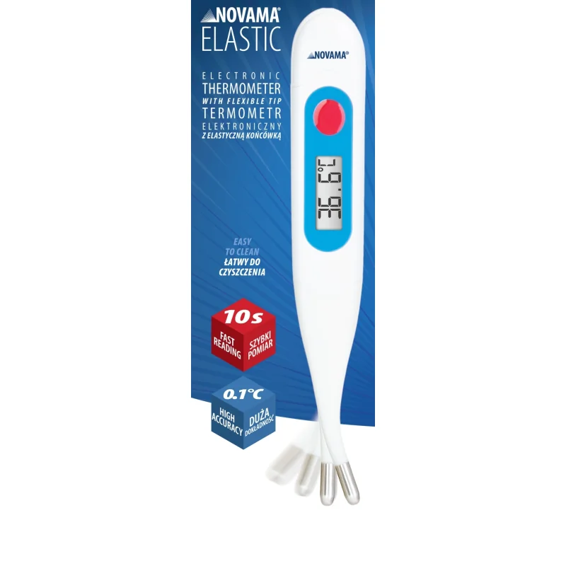 NOVAMA ELASTIC digitálny teplomer 10 s, ohybná špička, 10 ks 