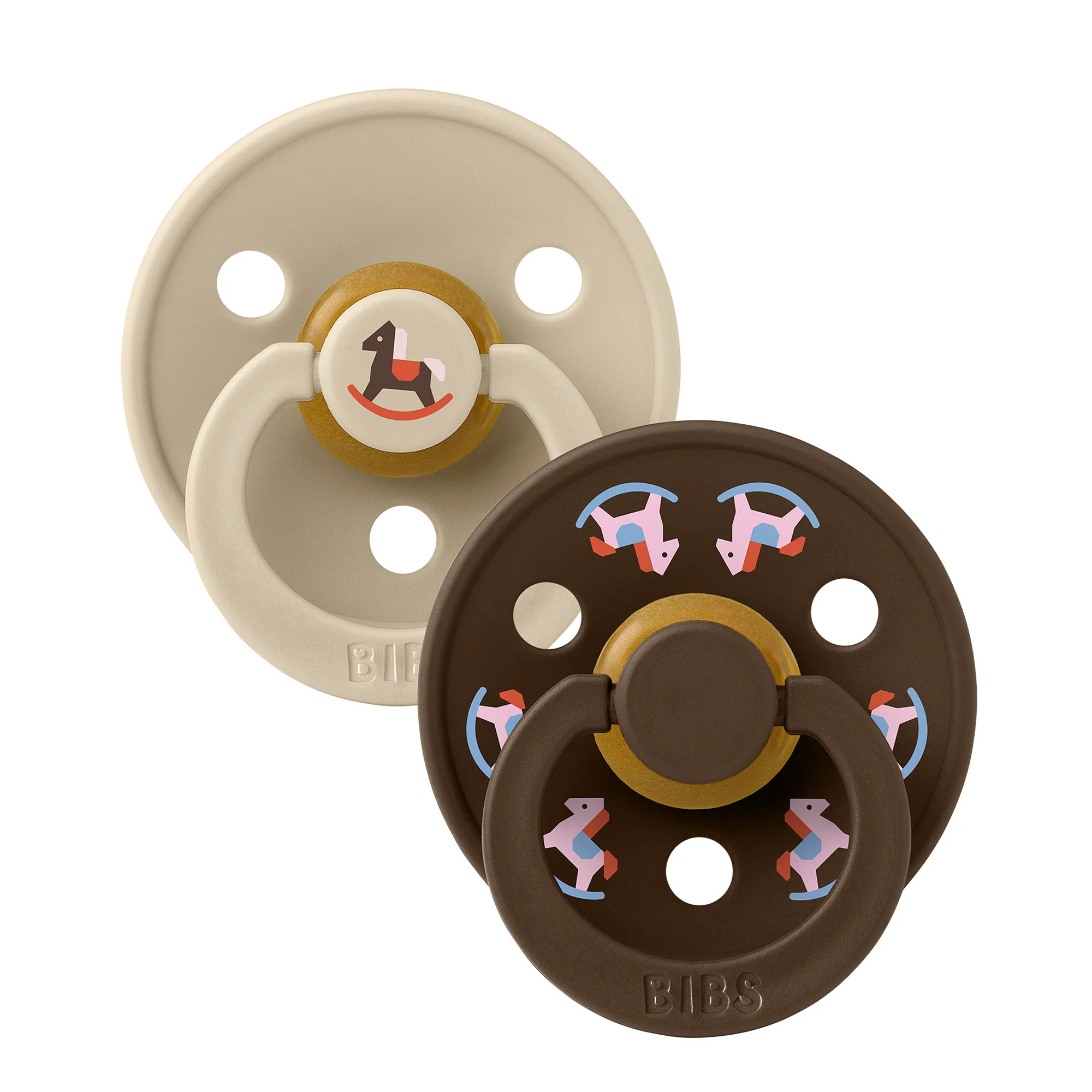 BIBS Colour cumlík z prírodného kaučuku 2ks – veľkosť 1 Horse Vanilla / Mocha